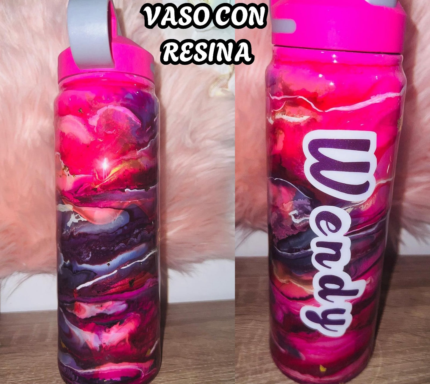 Vasos con resina Personalizable con imágenes o nombres